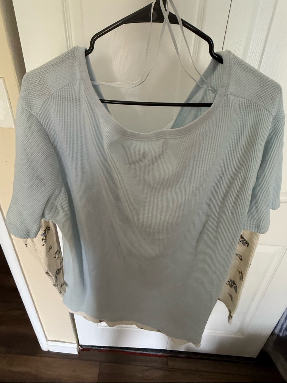 Urban Outfitters Light Blue long Sleeve thermal Scoop Neck Top